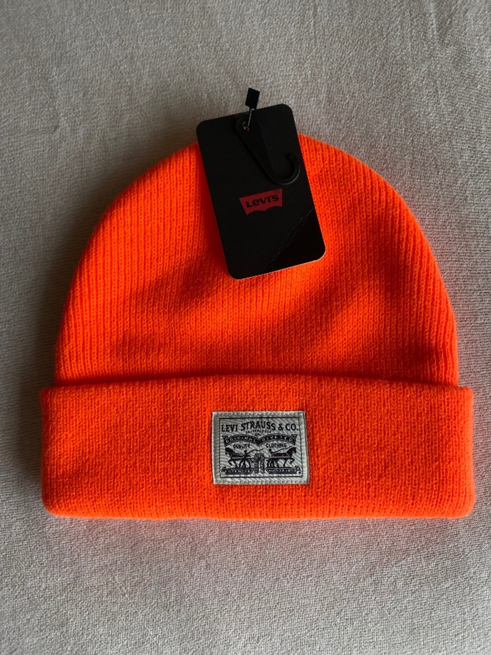 NWT Levi's Neon Orange Beanie